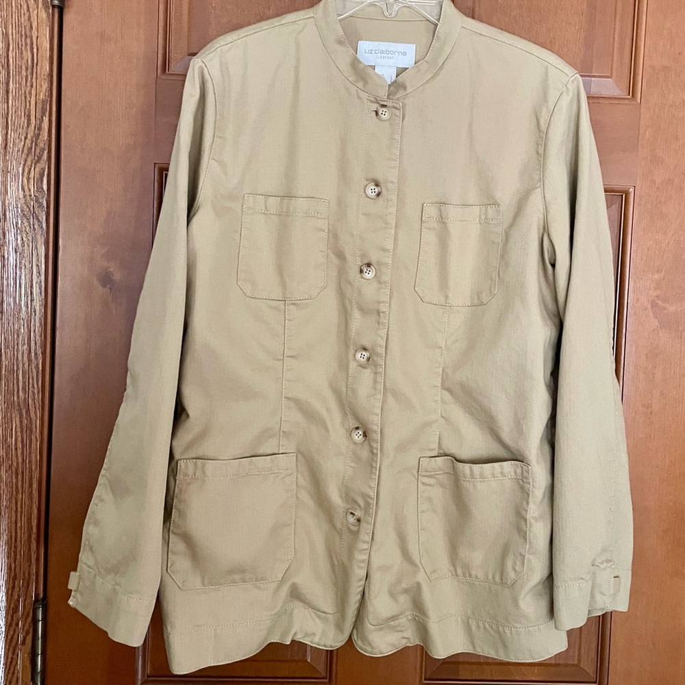Women’s Tan Jacket Lightweight Jacket Liz Claiborne Sz L
